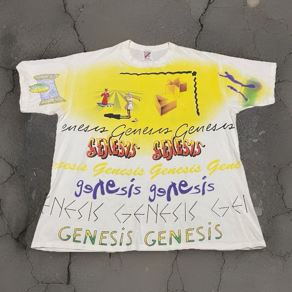 Vtg‎ 90's Genesis Concert 1992 Tour All Over Print Single Stitch AOP T Shirt XL